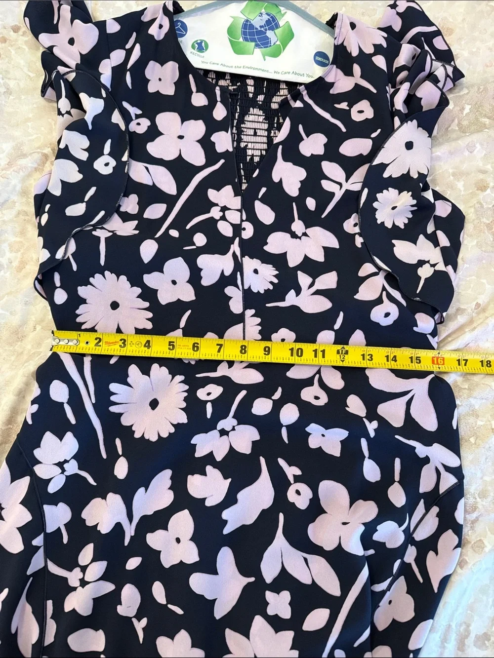 kate spade Navy and Light Pink Floral Midi Dress